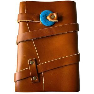 Portland Leather Goods Medium Madrone Wrap Journal with Turquoise Closure